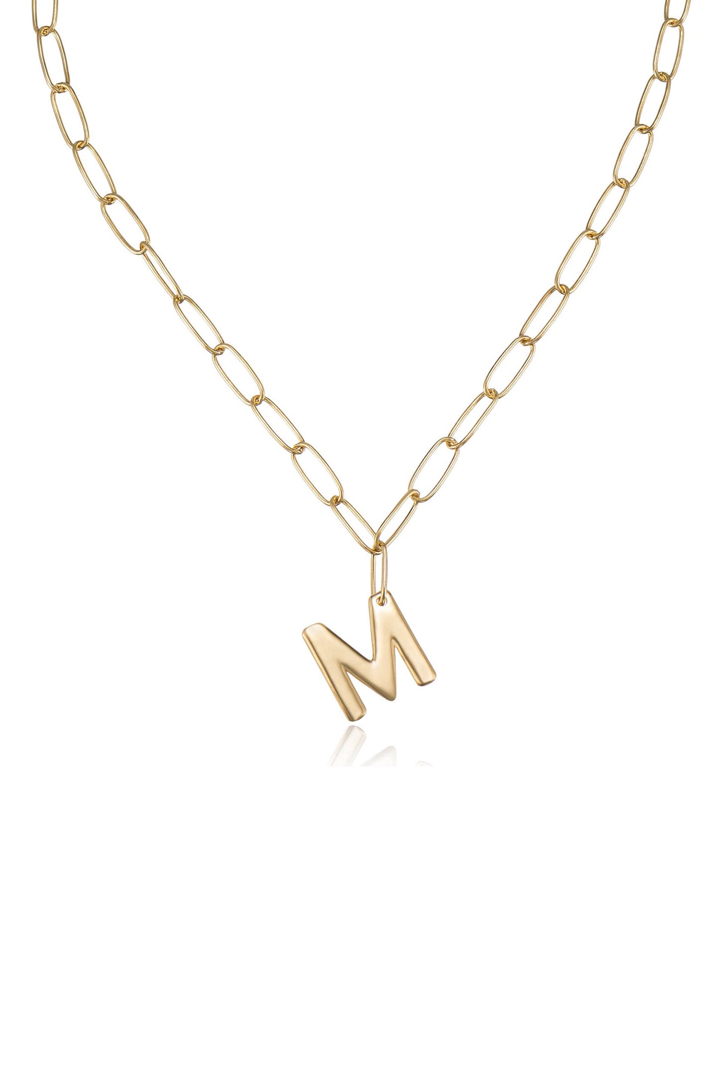 Paperclip Link Initial Necklace