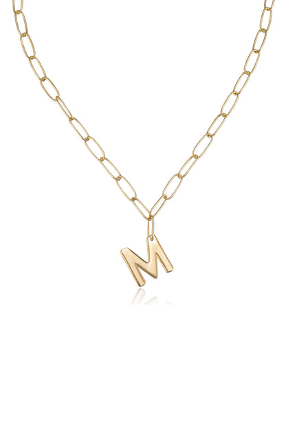 Paperclip Link Initial Necklace