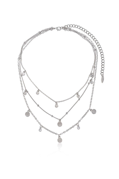 Crystal Detailed Triple Layer Necklace