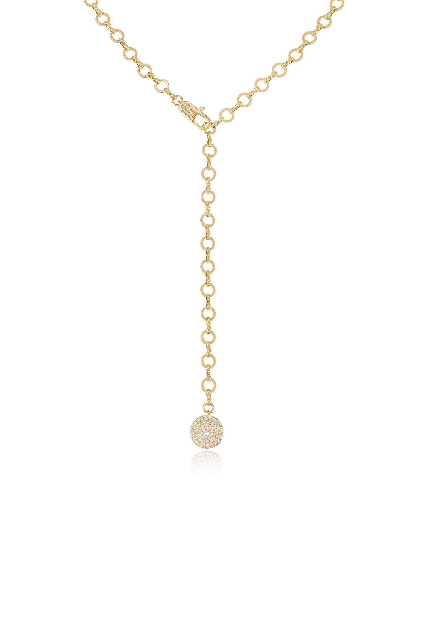 Circle Chain Adjustable Lariat Necklace