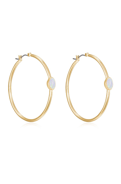 A Drop of Opal Hoop Earrings