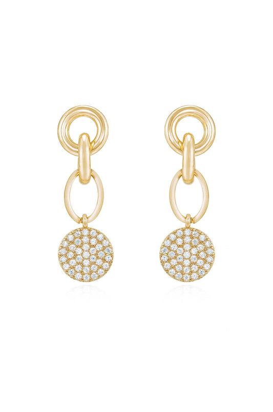 Dangle Crystal Disc Earrings