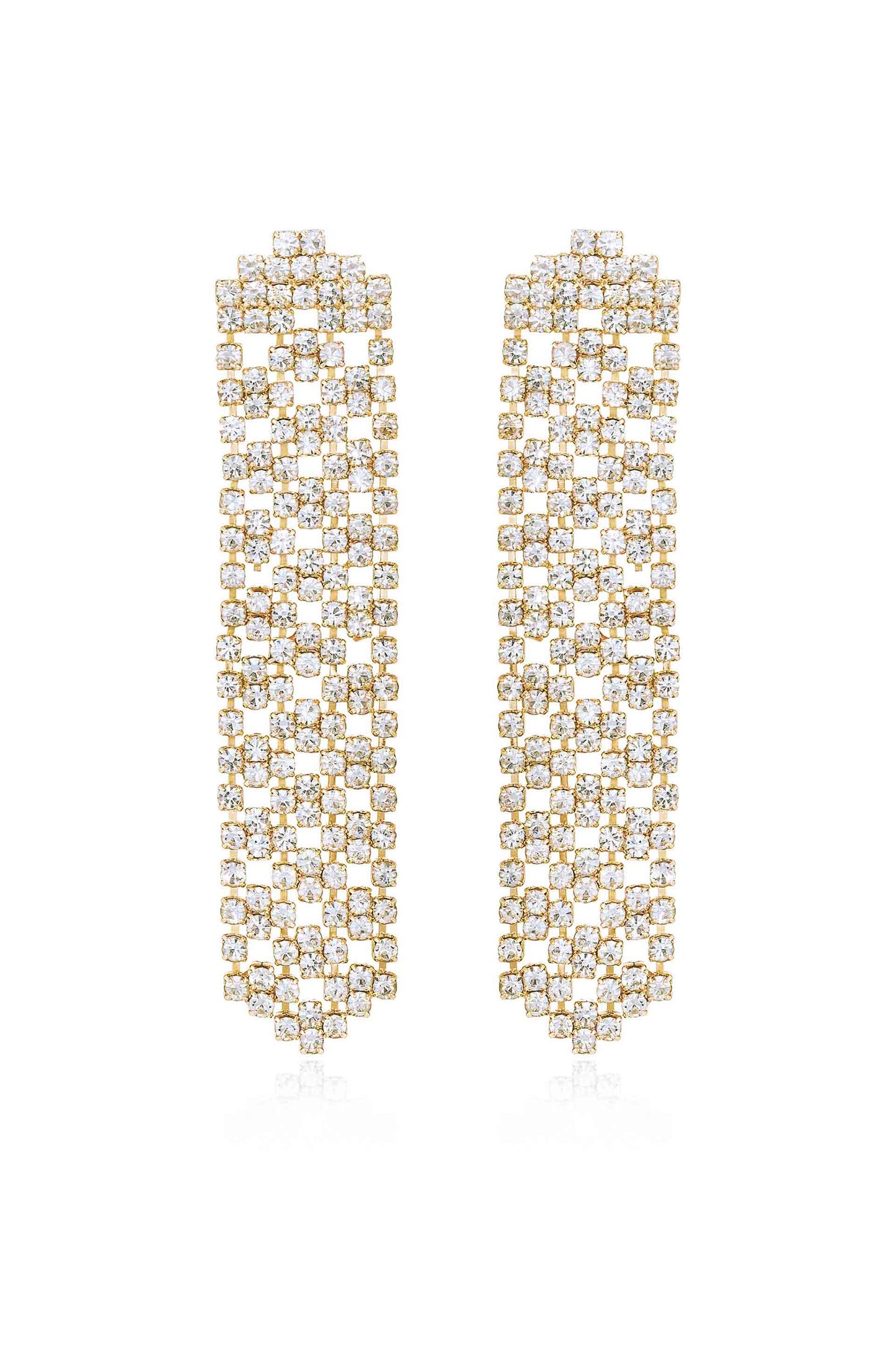 Crystal Quilted Dangle Earrings