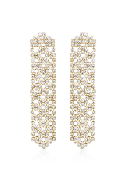 Crystal Quilted Dangle Earrings