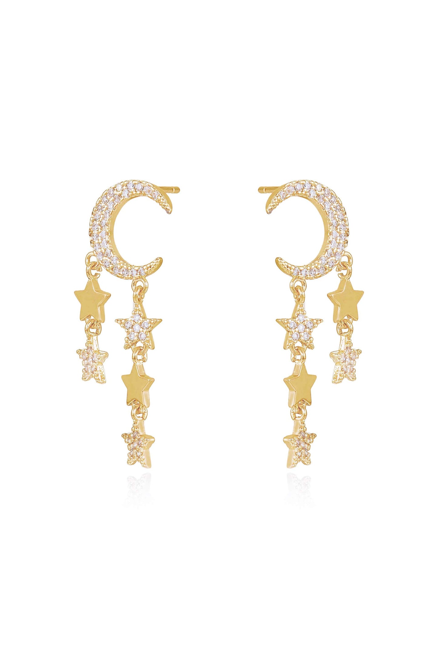 Lunar Shower Crystal Dangle Earrings