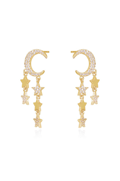 Lunar Shower Crystal Dangle Earrings