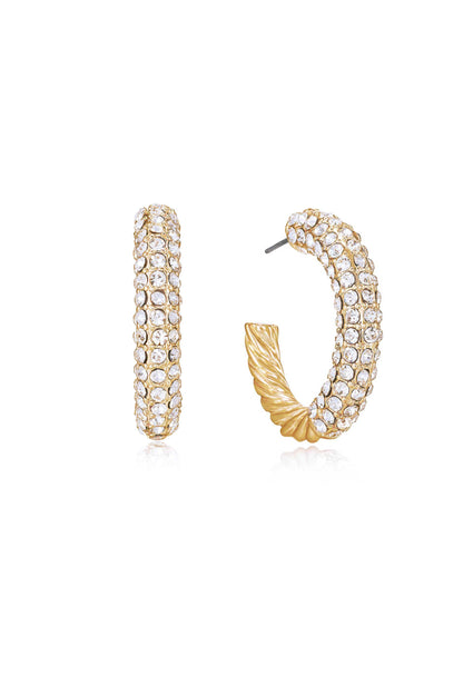 Crystal Dotted Twists Hoop Earrings