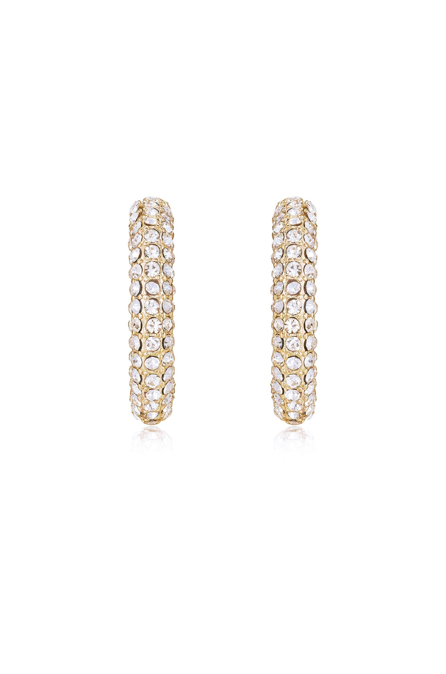 Crystal Dotted Twists Hoop Earrings