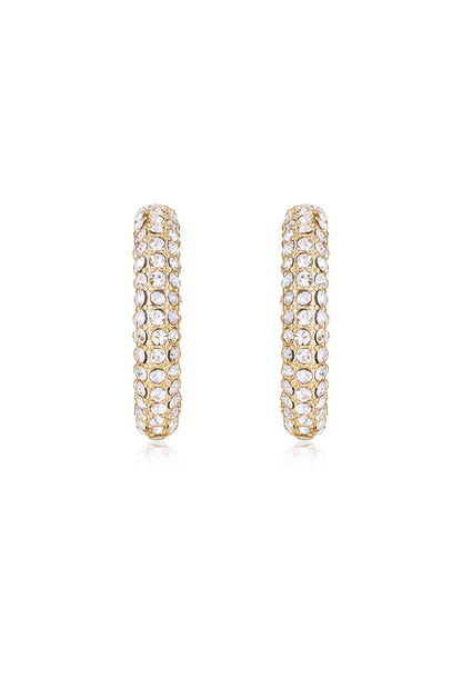 Crystal Dotted Twists Hoop Earrings