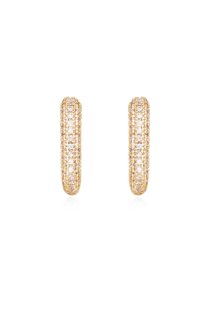 Petite Pave Huggie Earrings