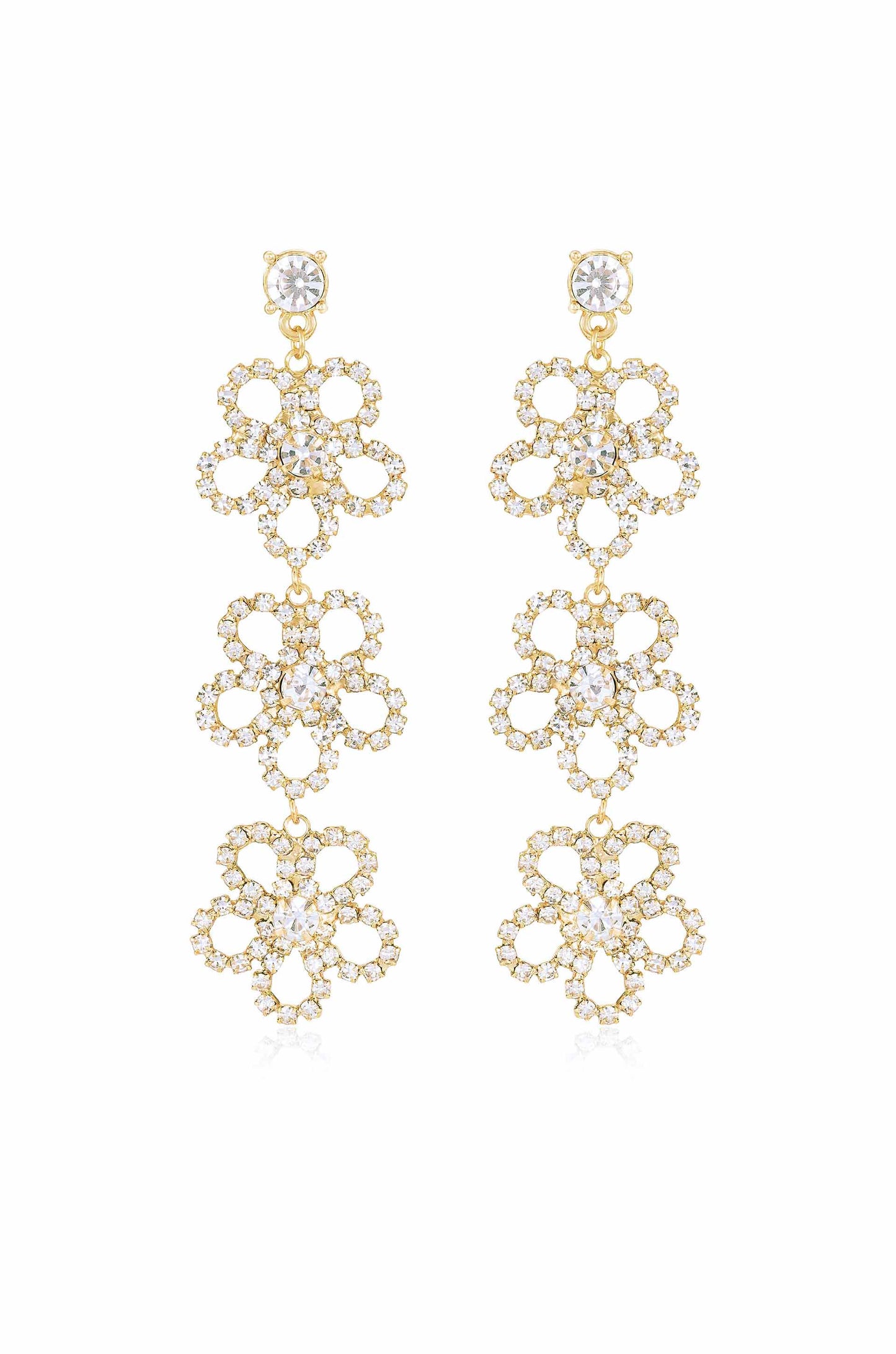 Flower Power Triple Drop Earrings