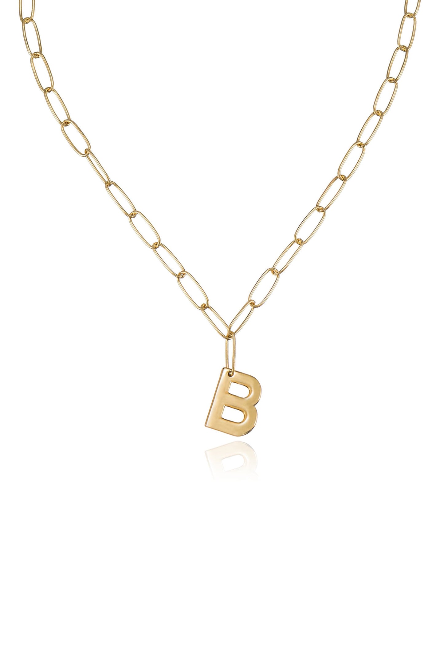 Paperclip Link Initial Necklace