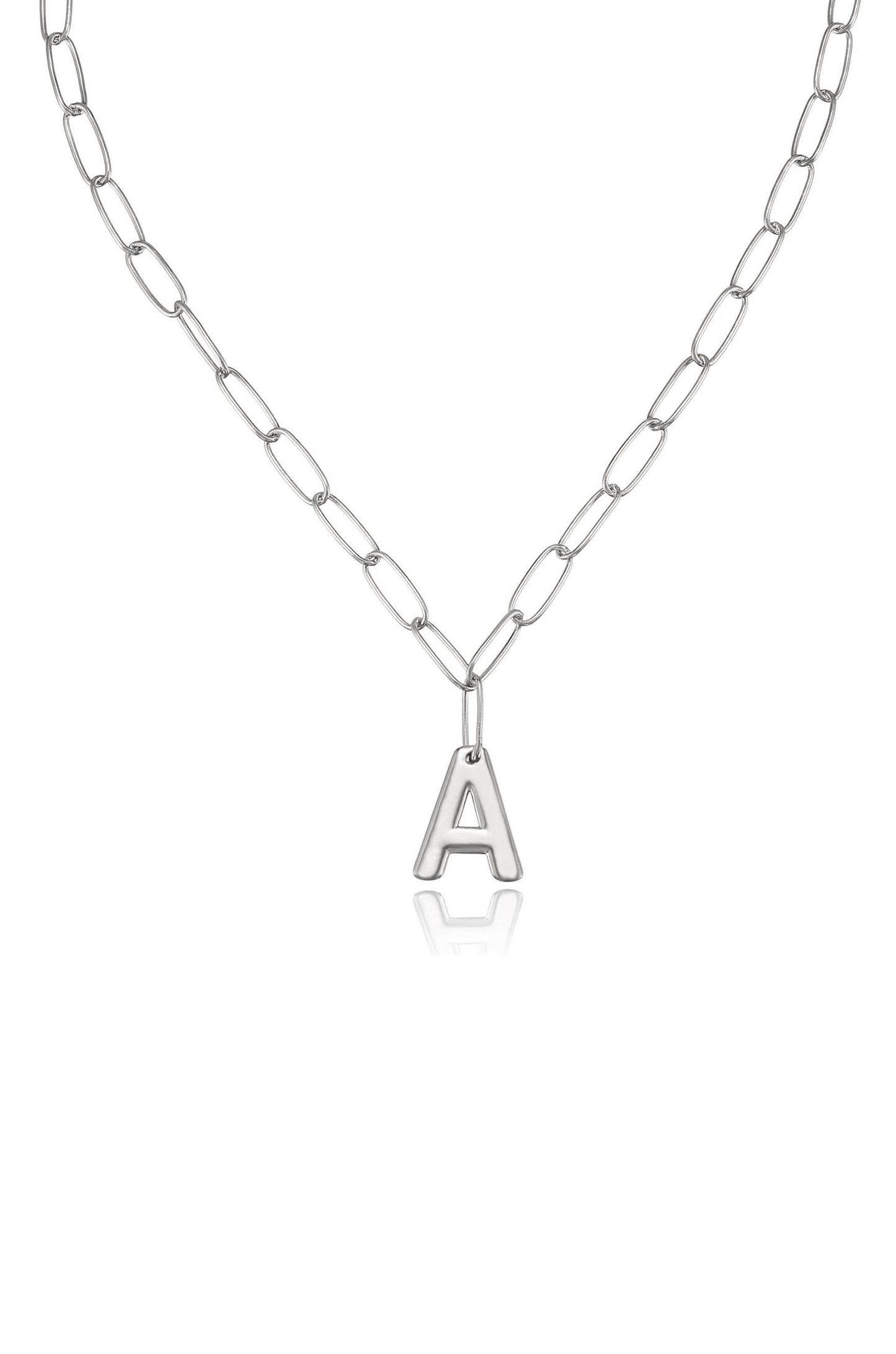 Paperclip Link Initial Necklace