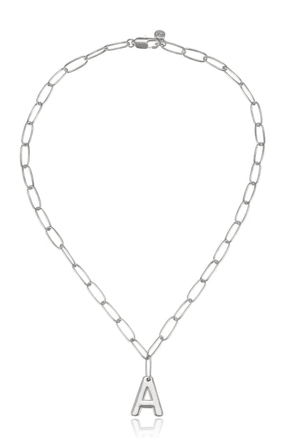 Paperclip Link Initial Necklace