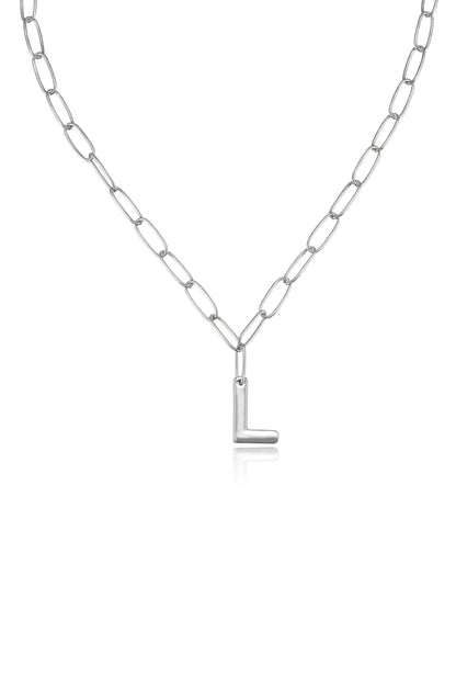 Paperclip Link Initial Necklace