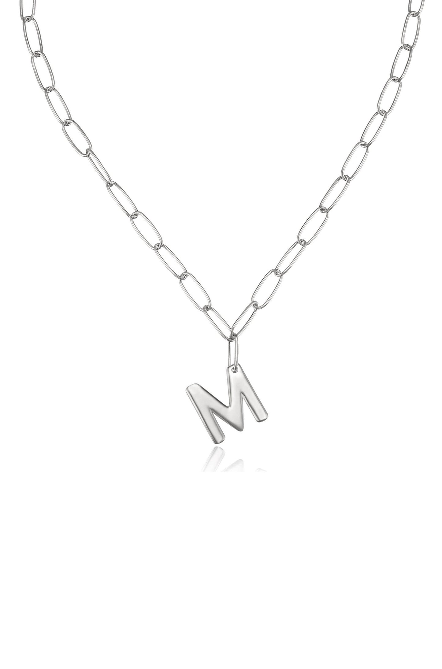 Paperclip Link Initial Necklace