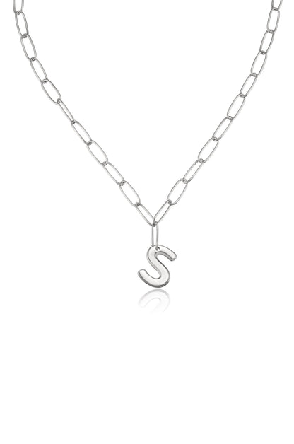 Paperclip Link Initial Necklace