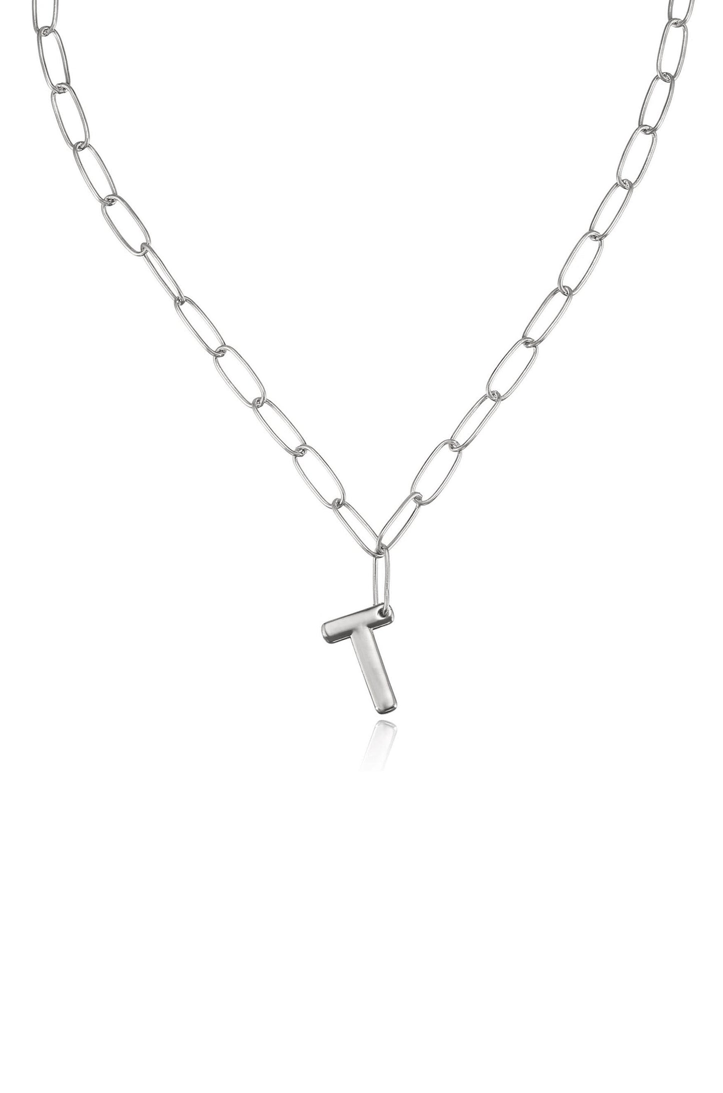 Paperclip Link Initial Necklace