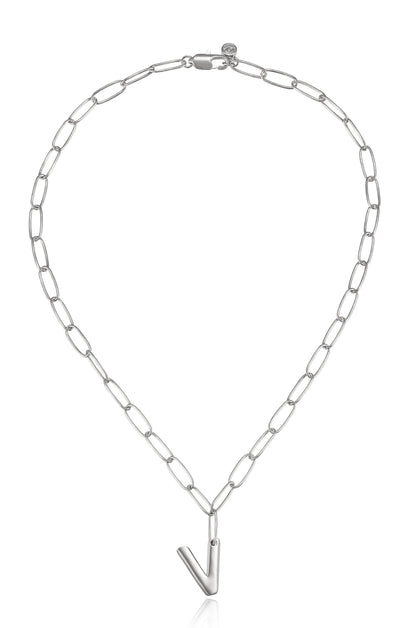 Paperclip Link Initial Necklace