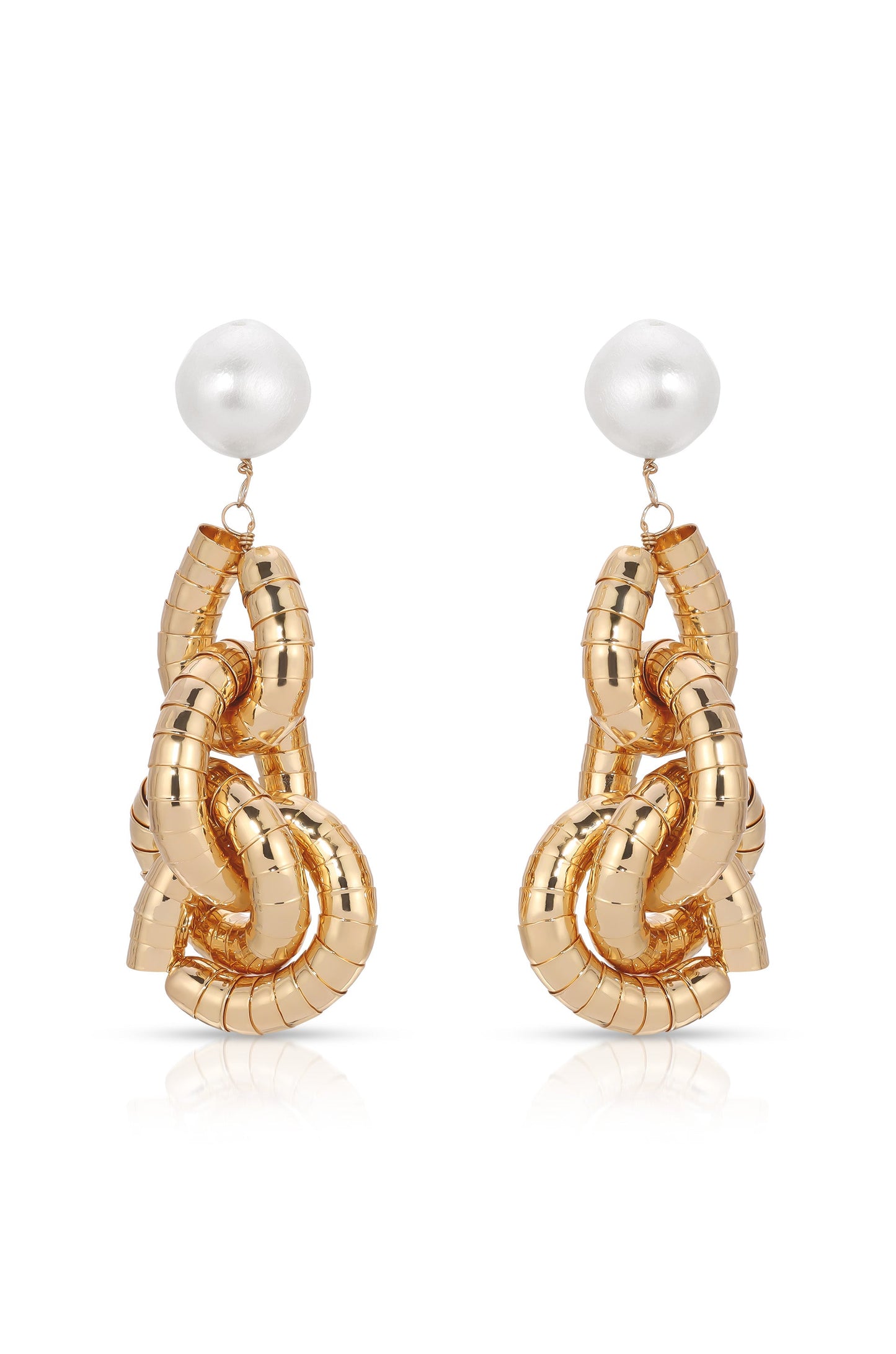 Liquid Gold Pearl Drop Earrings