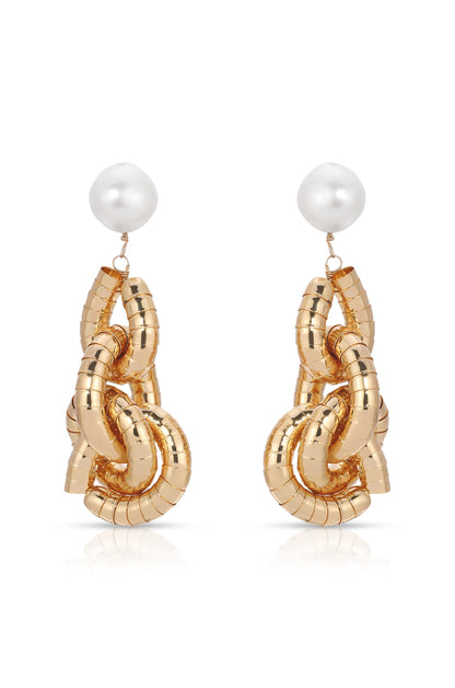 Liquid Gold Pearl Drop Earrings