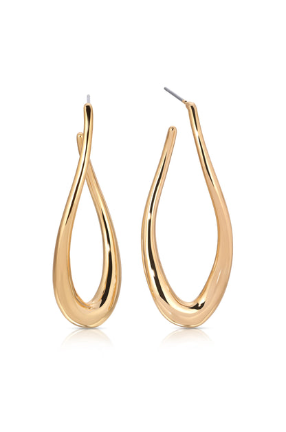 Oblong Abstract Hoop Earring