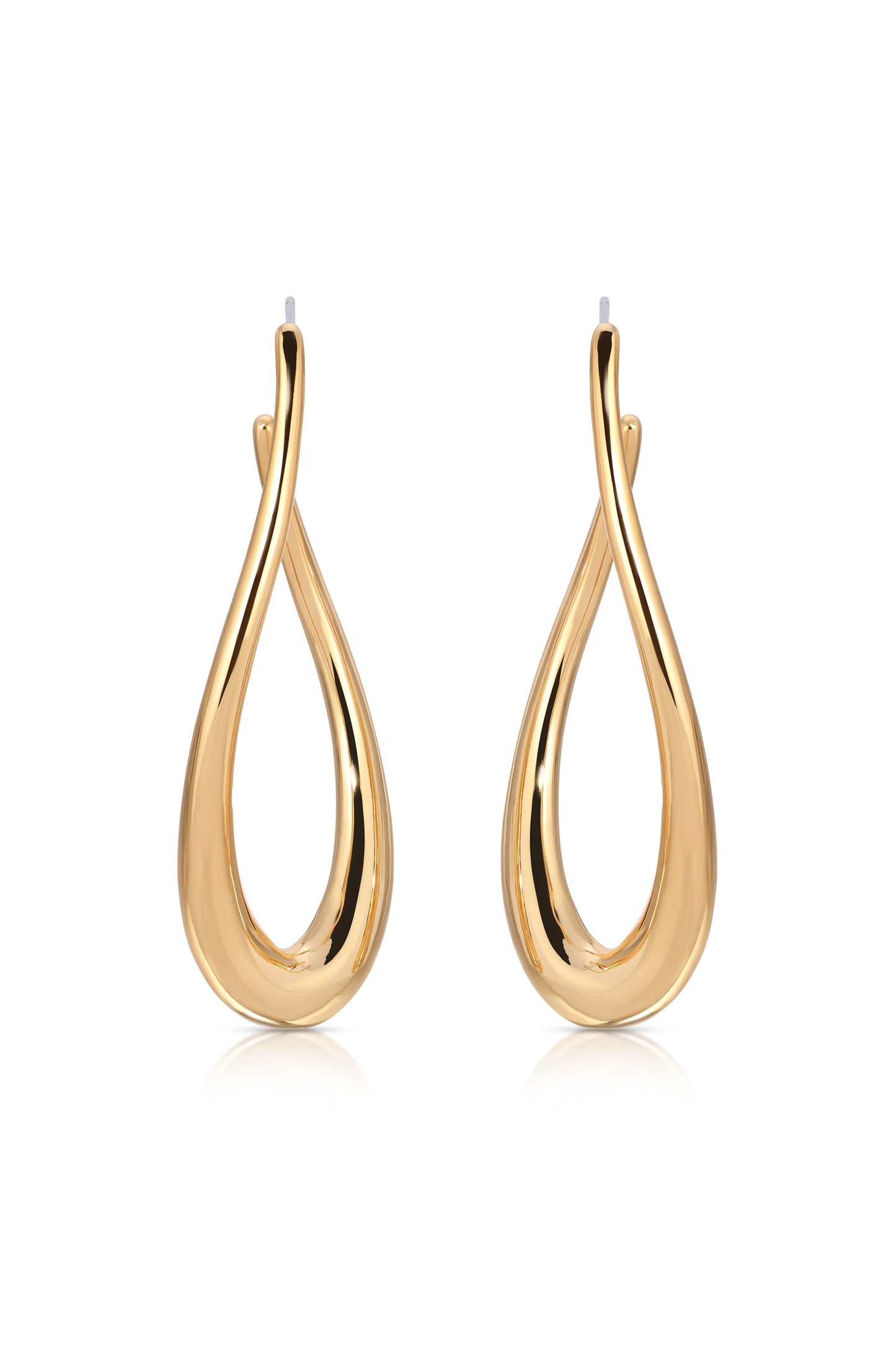 Oblong Abstract Hoop Earring