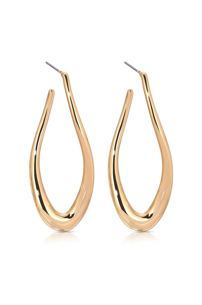 Oblong Abstract Hoop Earring