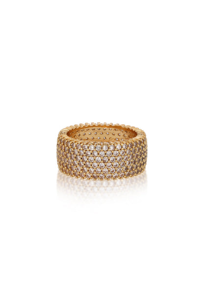 Crystal Thick Band Ring