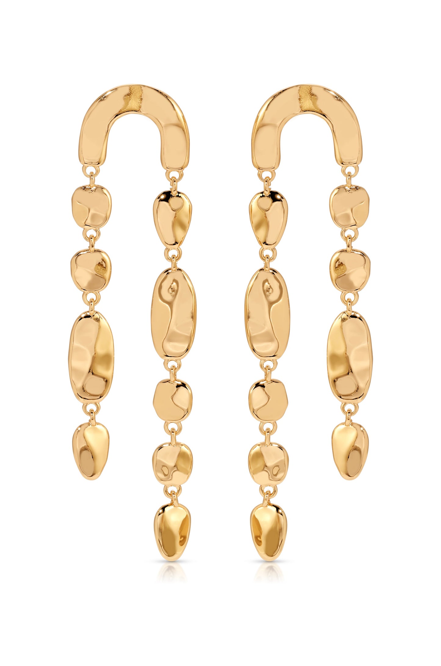 Cascading Hammered Link Dangle Earrings