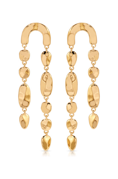 Cascading Hammered Link Dangle Earrings