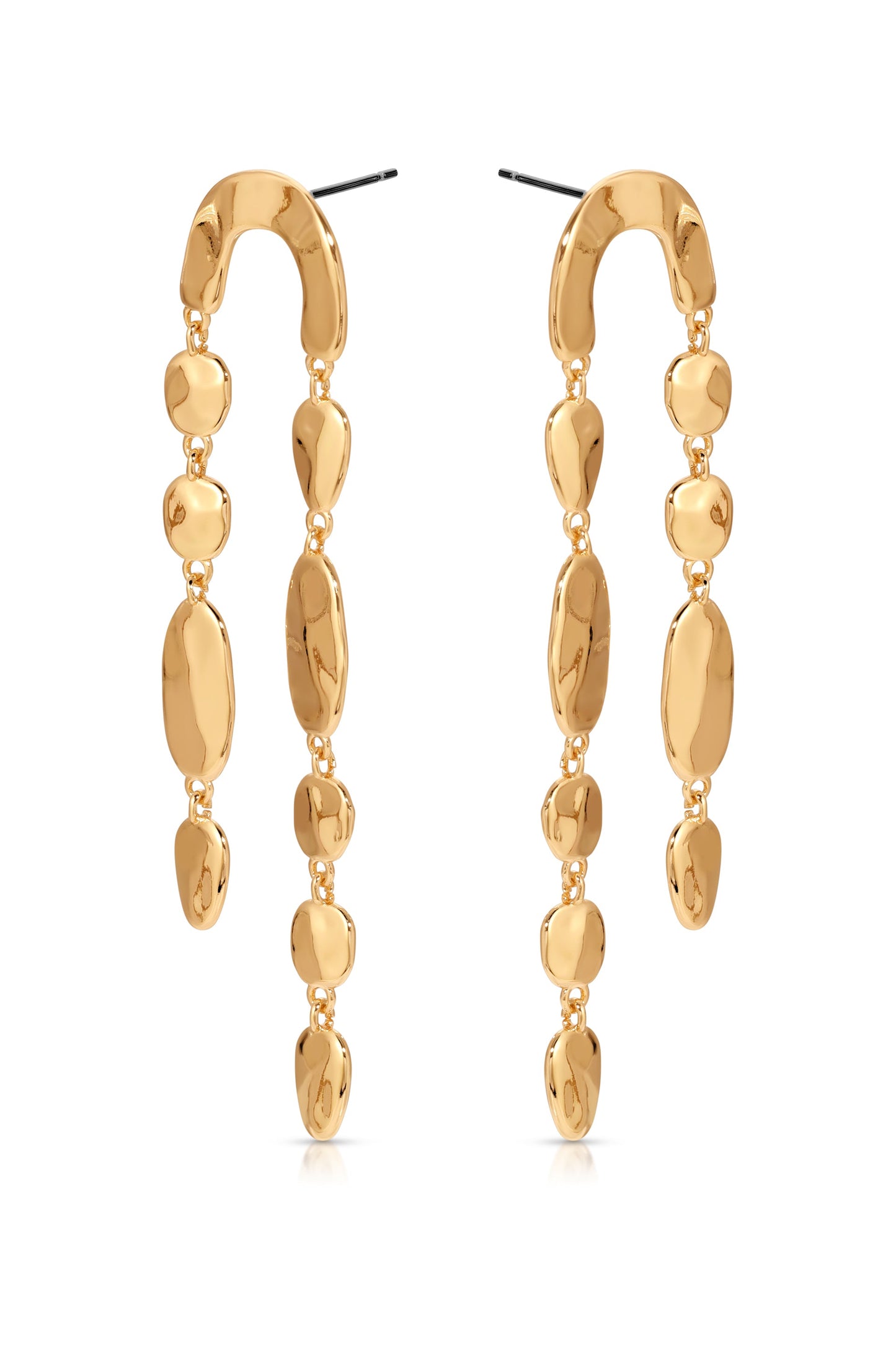 Cascading Hammered Link Dangle Earrings