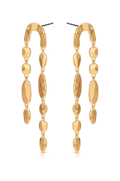 Cascading Hammered Link Dangle Earrings