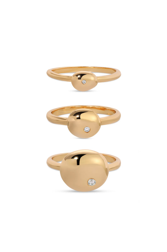 Polished Stacking Pebble Ring Set