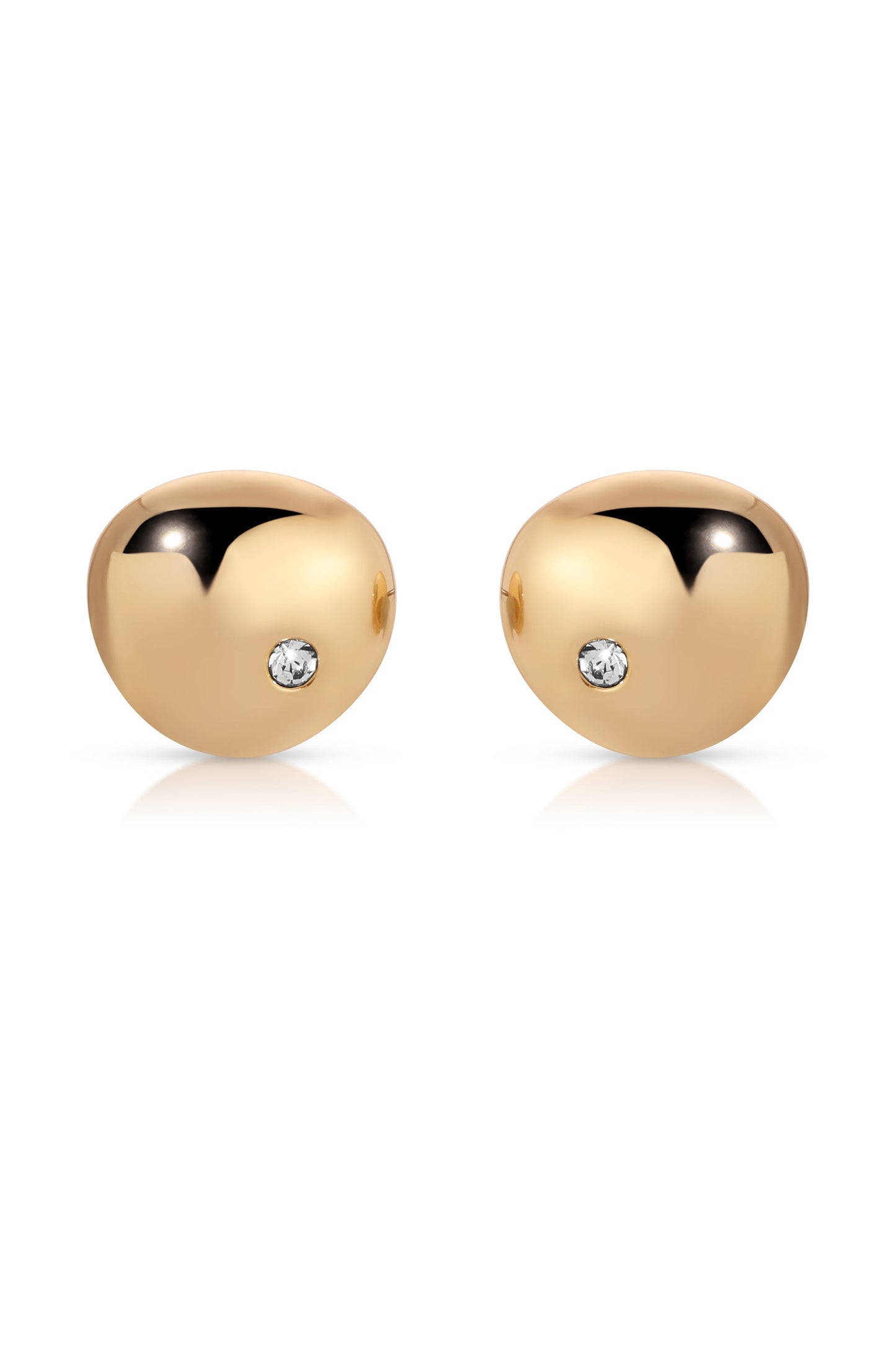 Polished Pebble Crystal Stud Earrings