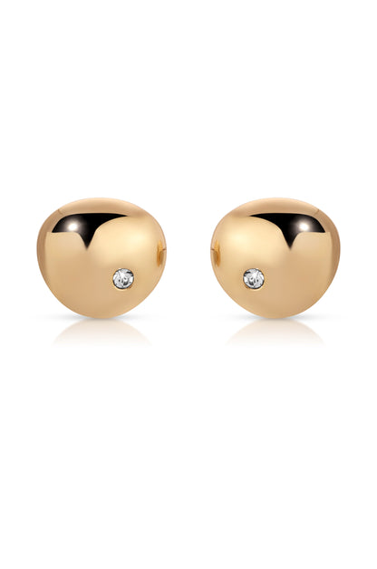 Polished Pebble Crystal Stud Earrings