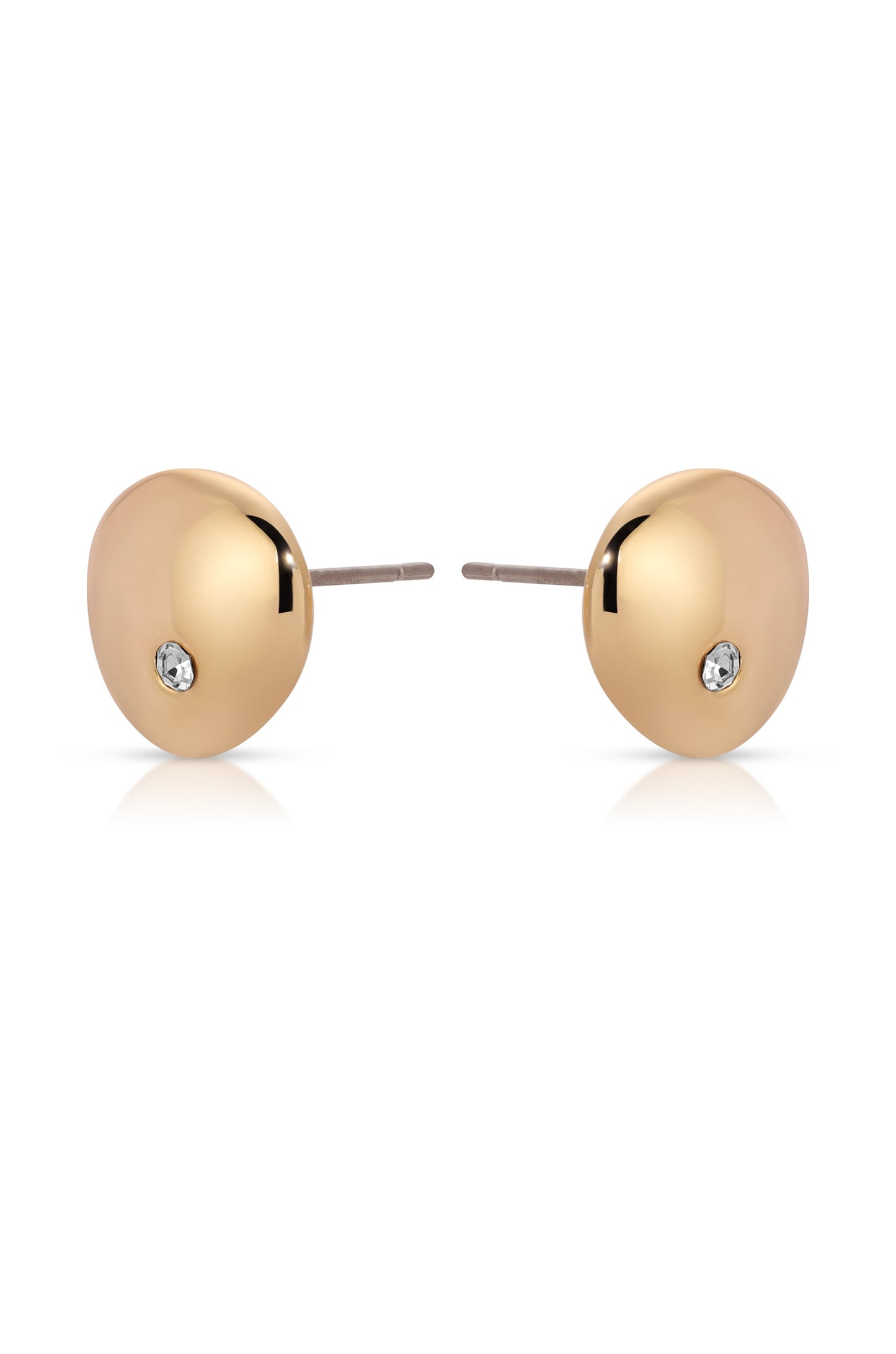 Polished Pebble Crystal Stud Earrings