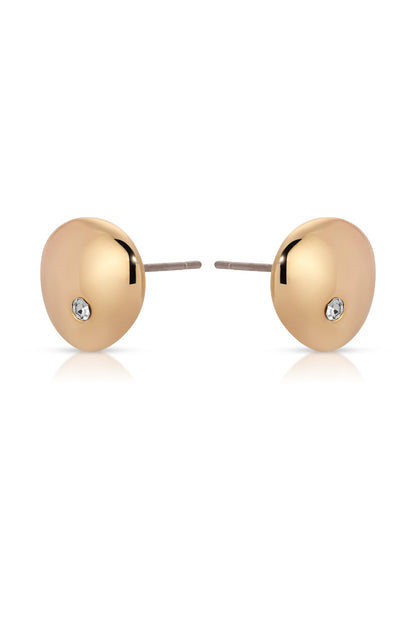 Polished Pebble Crystal Stud Earrings