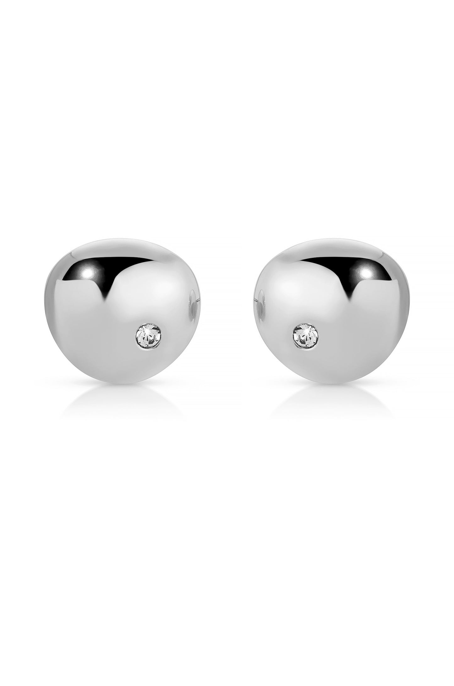 Polished Pebble Crystal Stud Earrings