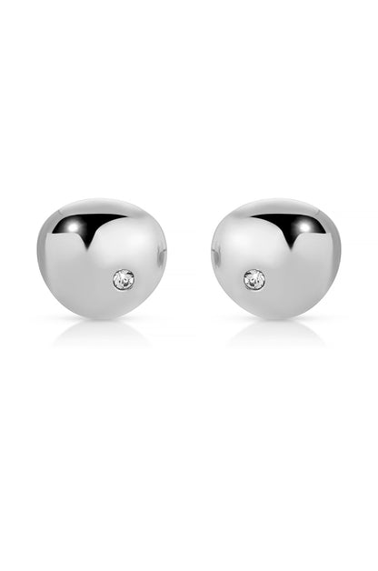 Polished Pebble Crystal Stud Earrings