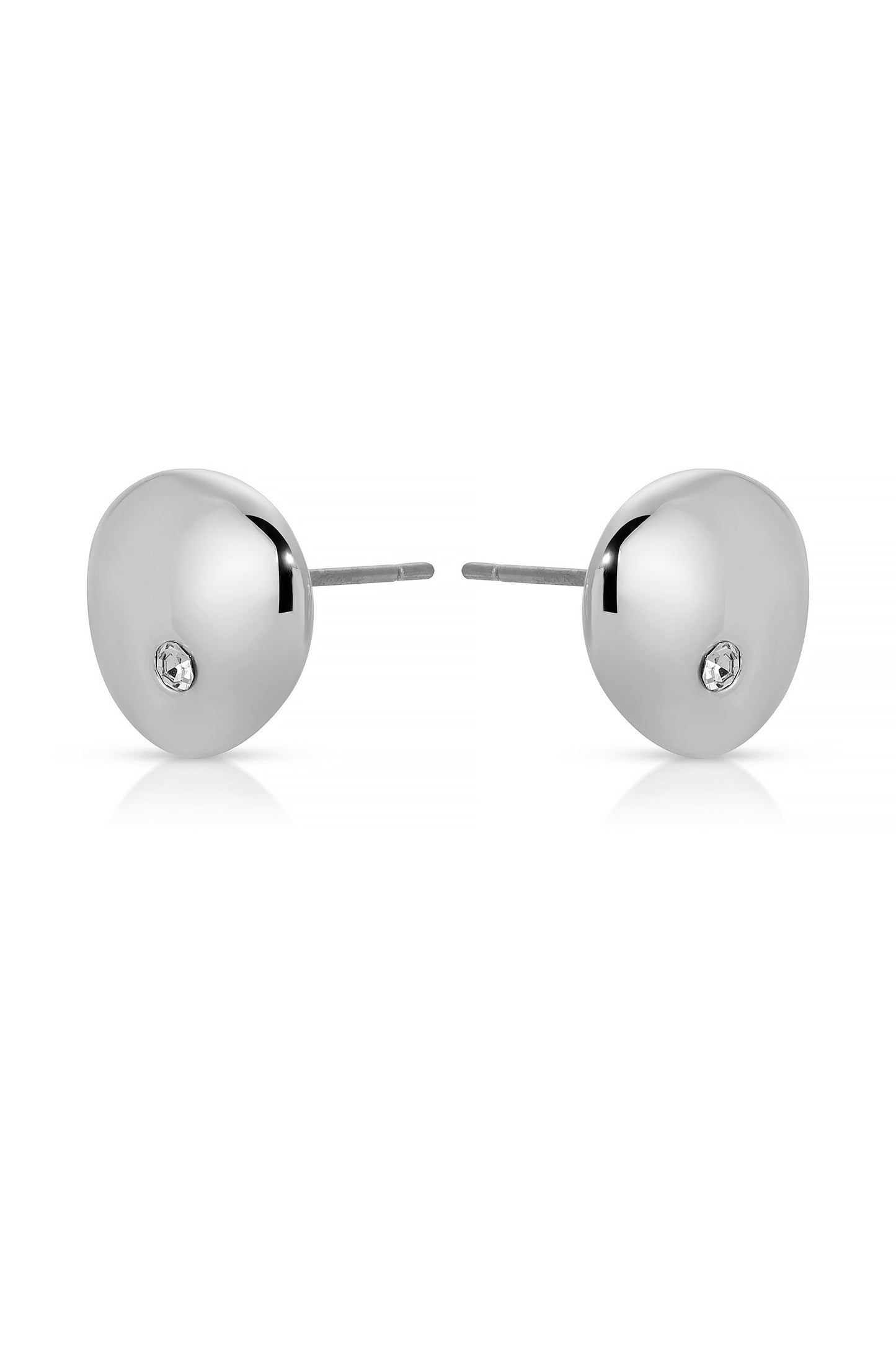 Polished Pebble Crystal Stud Earrings