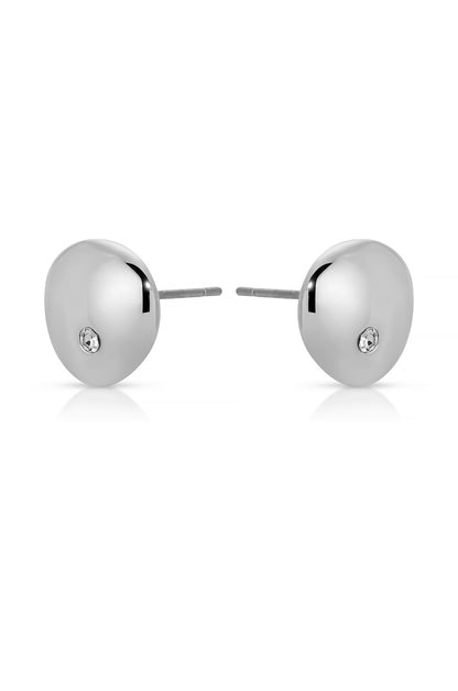 Polished Pebble Crystal Stud Earrings