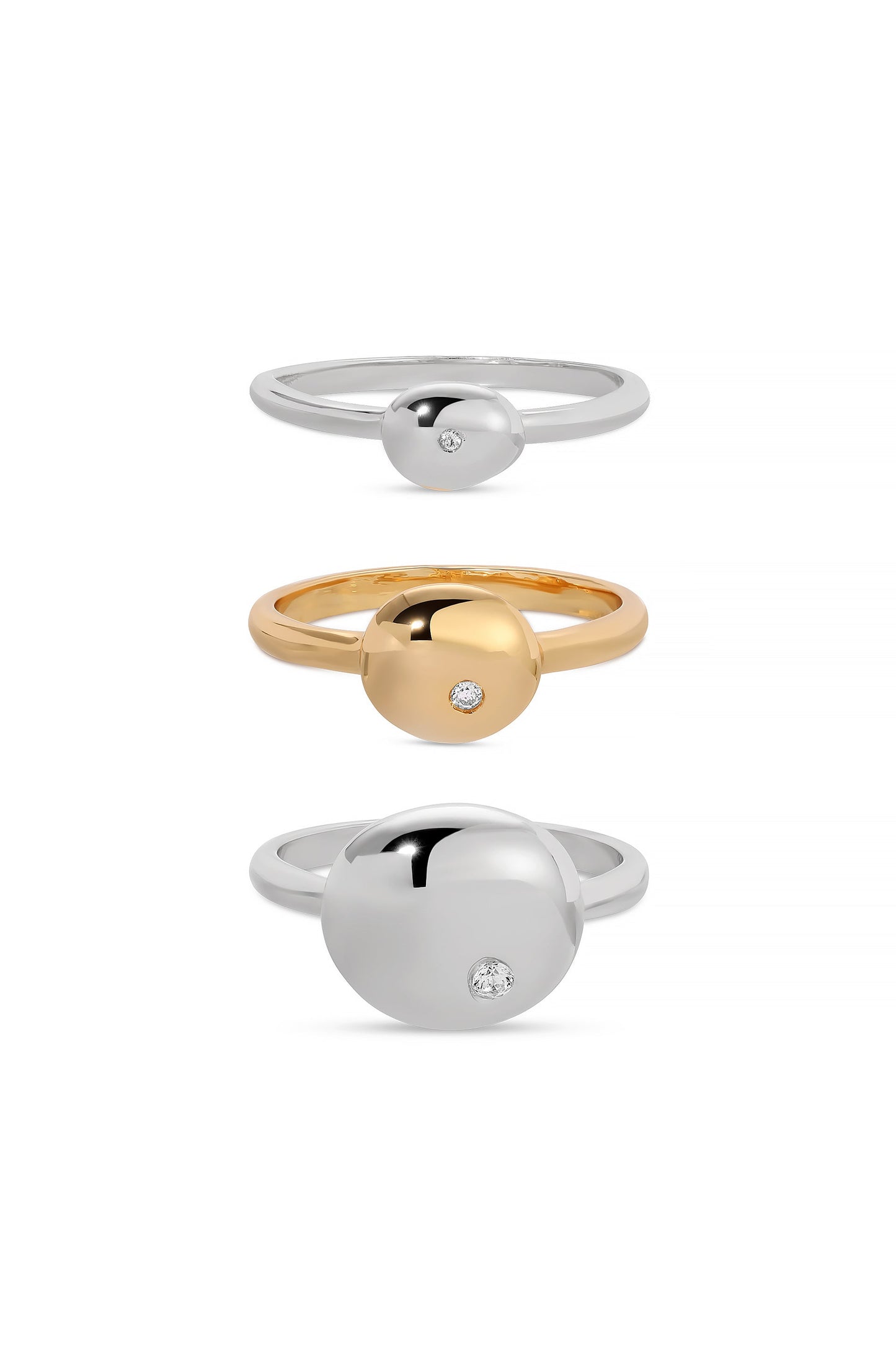 Polished Stacking Pebble Ring Set