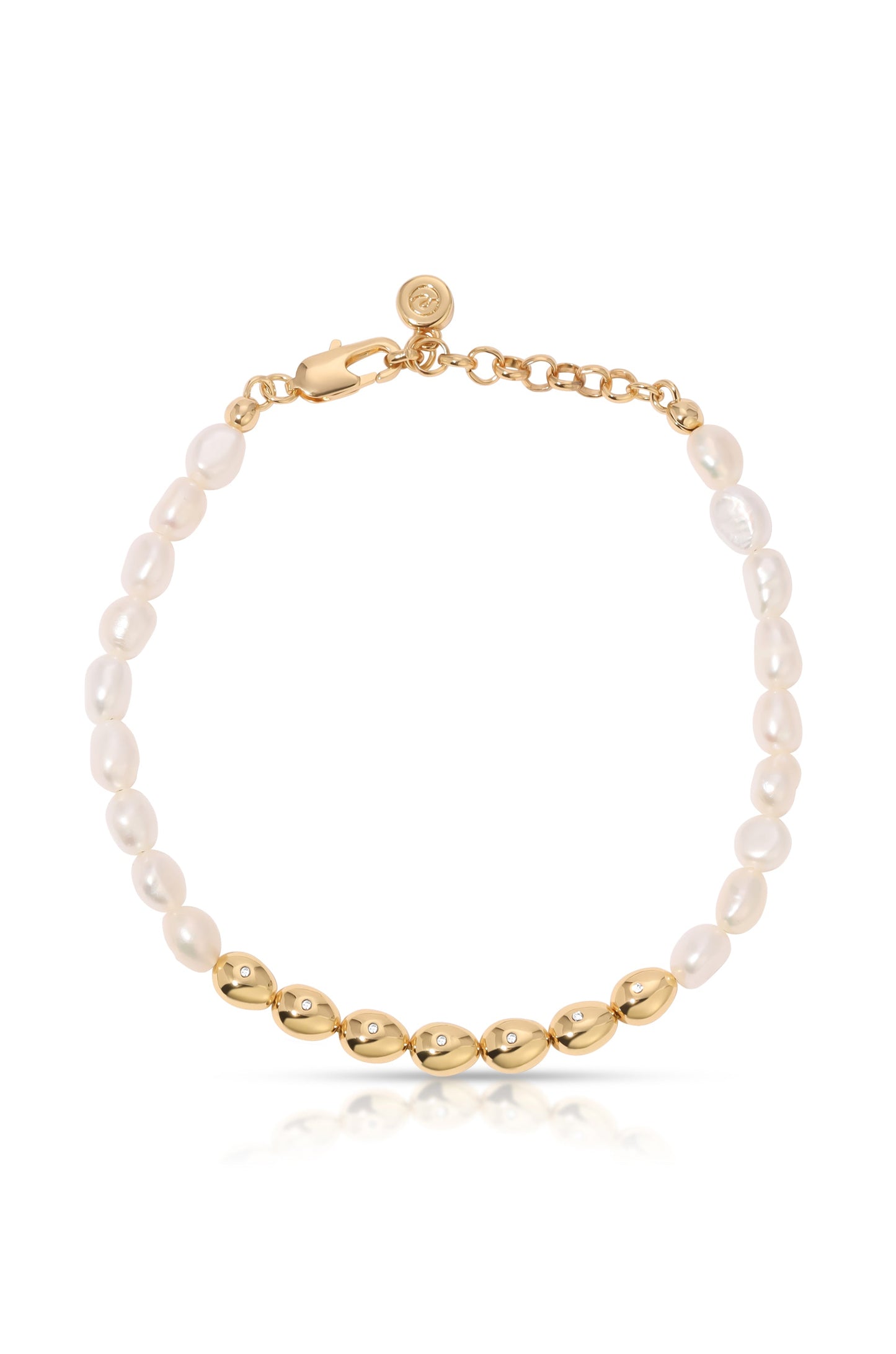 Freshwater Pearl Polished Pebble Bracelet