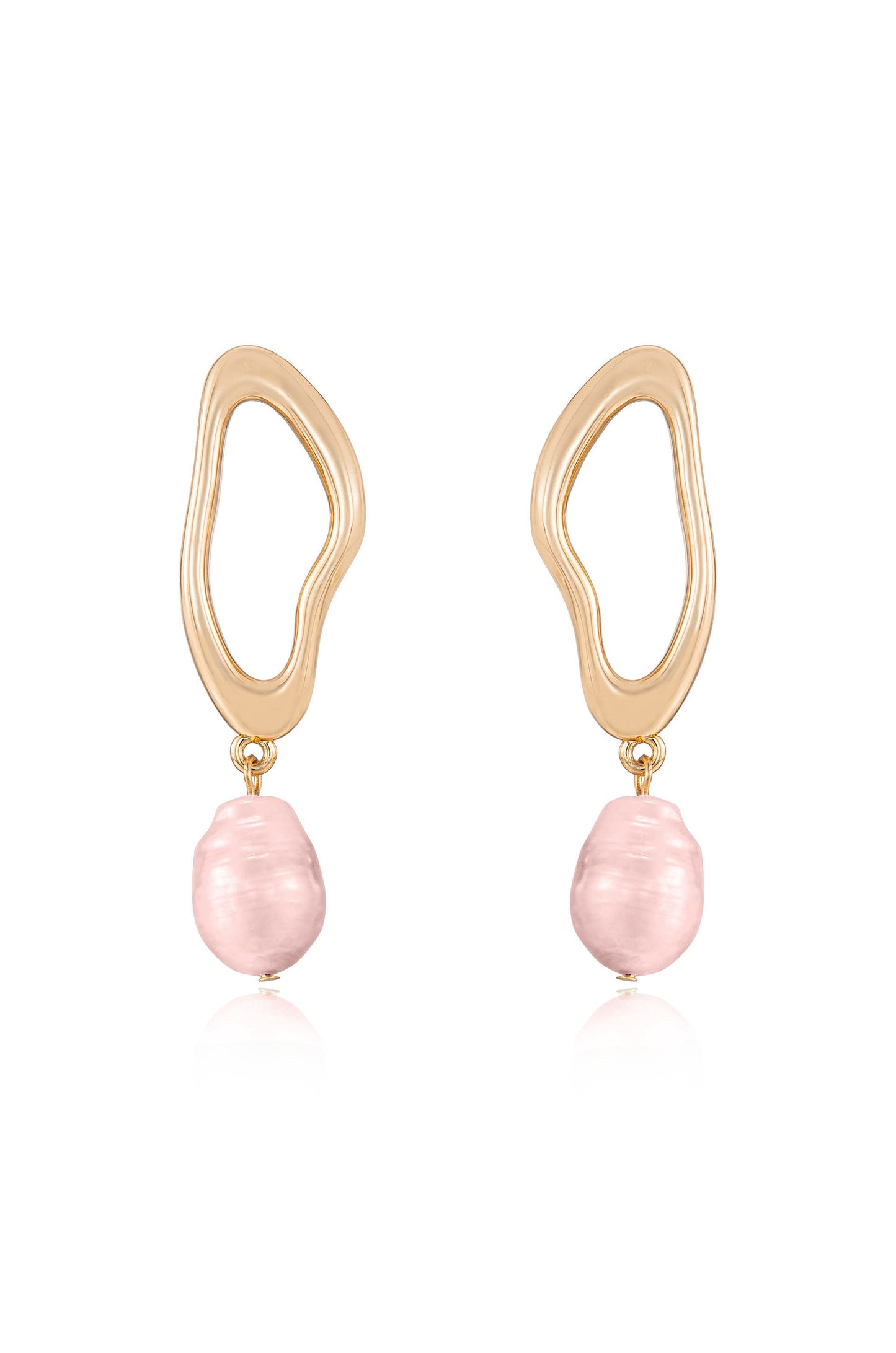 Open Circle Freshwater Pearl Earrings