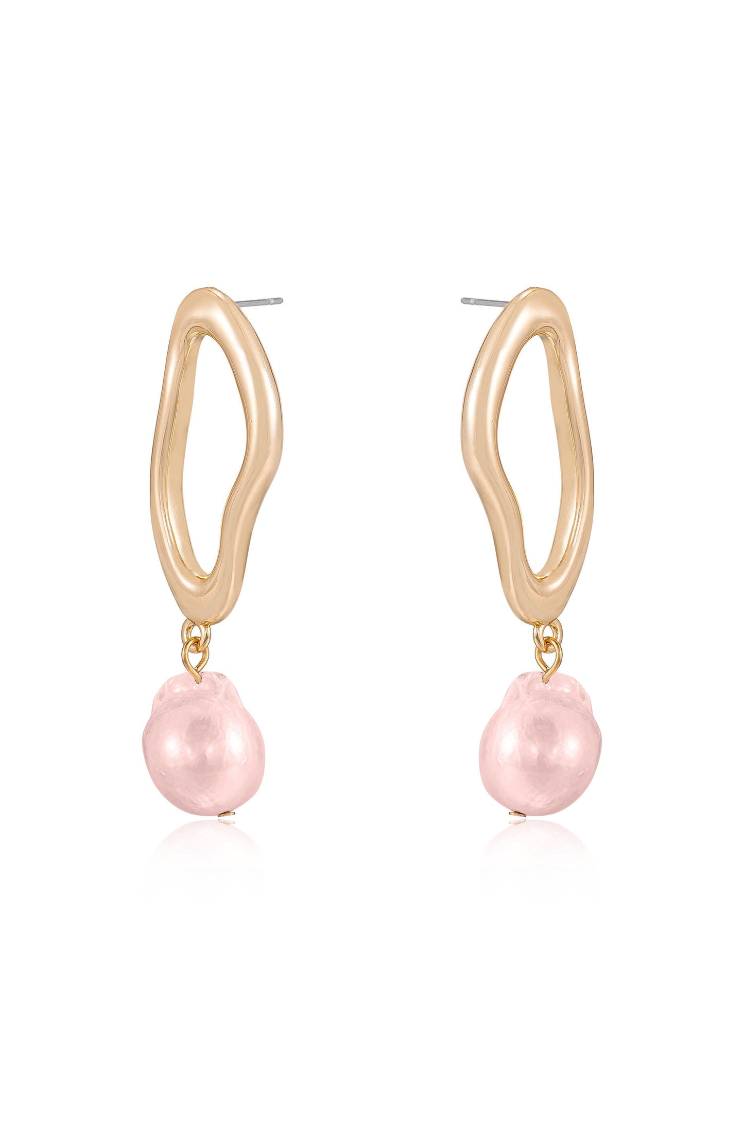 Open Circle Freshwater Pearl Earrings