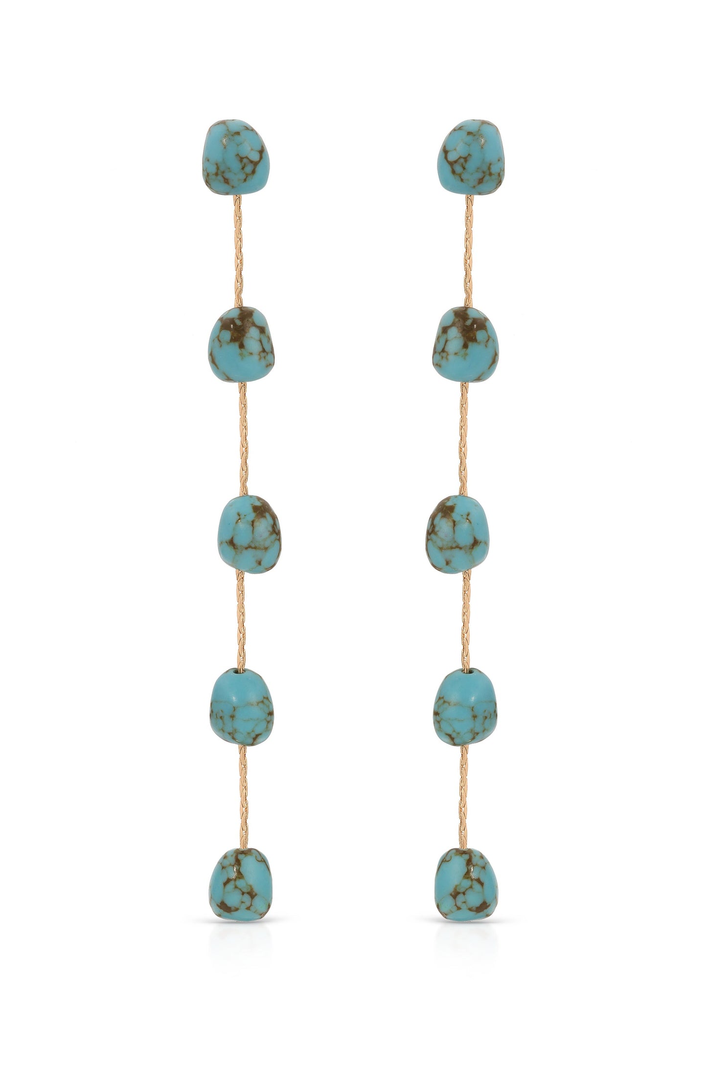 Dripping Turquoise Delicate Drop Earrings