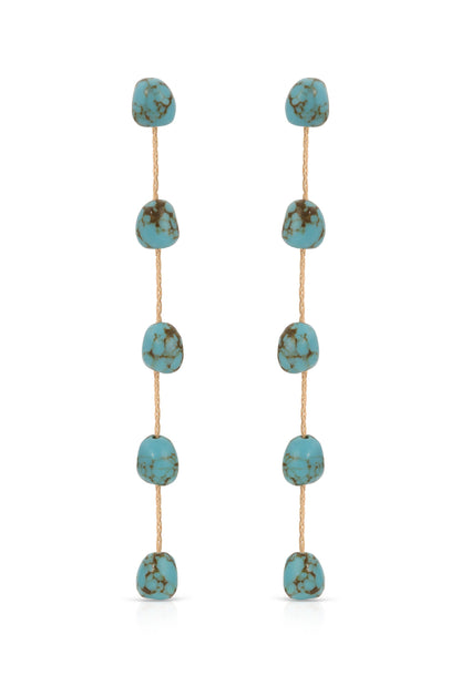 Dripping Turquoise Delicate Drop Earrings