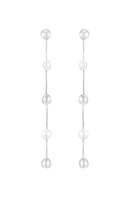 Alternating Freshwater Pearl Drop Earrings