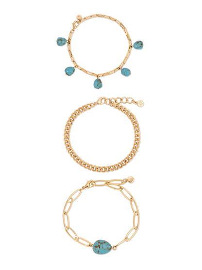 Turquoise Nugget Bracelet Set